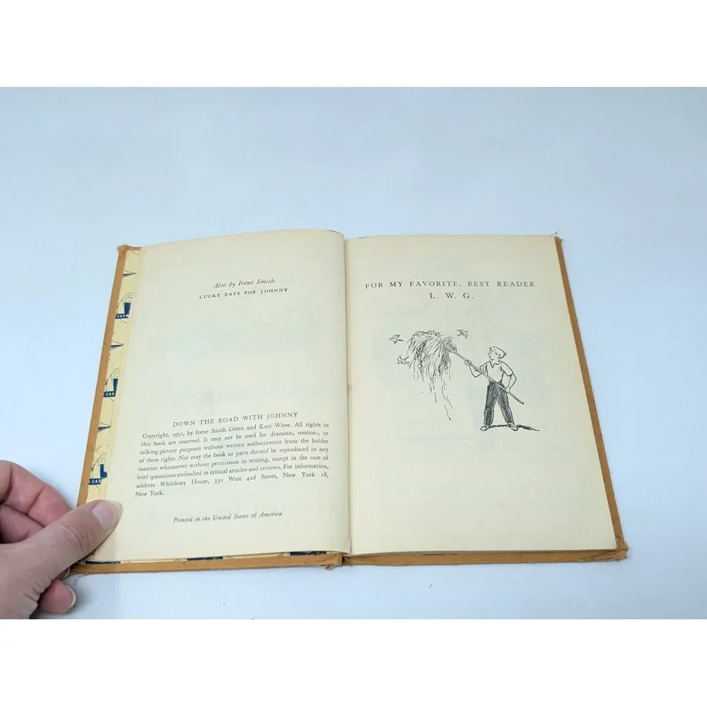 Down The Road With Johnny Irene Smith 1951 Hardcover Illustrated Cadmus Book VTG